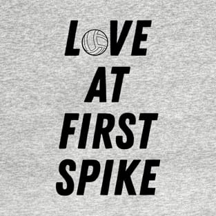 Love at First Spike Volleyball Design T-Shirt